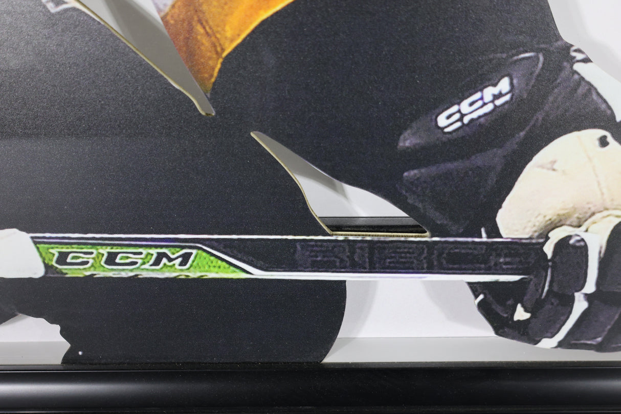 Sidney Crosby Signed Pittsburgh Penguins Framed 62x35 Game Used Broken Shaft Stick - AUCTION
