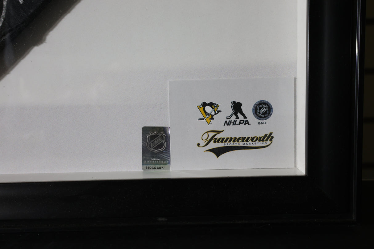 Sidney Crosby Signed Pittsburgh Penguins Framed 62x35 Game Used Broken Shaft Stick - AUCTION