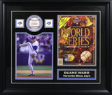 Duane Ward Signed Toronto Blue Jays Framed 24x20 Official World Series Commemorative Program with Baseball and Photo - AUCTION