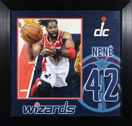 **IMPERFECT** Nene Signed Washington Wizards Framed 8x10 Photo - AUCTION
