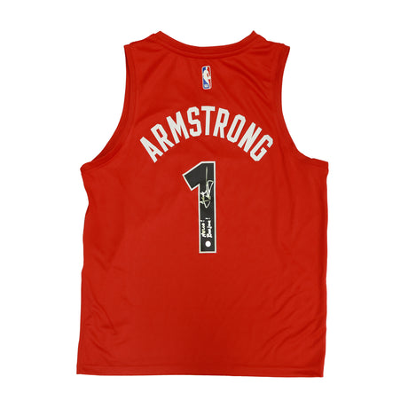 Jack Armstrong Signed Toronto Raptors Nike Replica Jersey Inscribed "Hello!" and "Bonjour!" - AUCTION