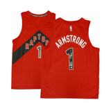 Jack Armstrong Signed Toronto Raptors Nike Replica Jersey Inscribed "Hello!" and "Bonjour!" - AUCTION