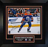 Evan Bouchard Signed Framed 16x20 Photo Edmonton Oilers Action - AUCTION