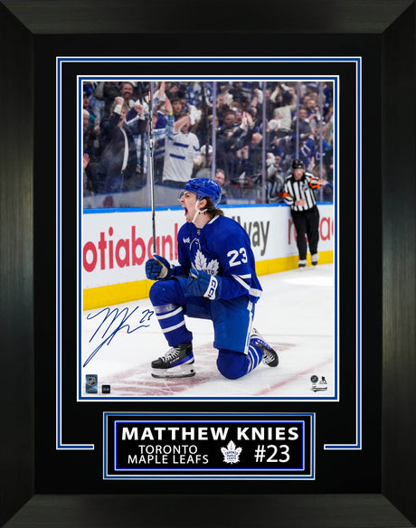 Matthews Knies Signed Framed 16x20 Photo Toronto Maple Leafs Celebration-V - AUCTION