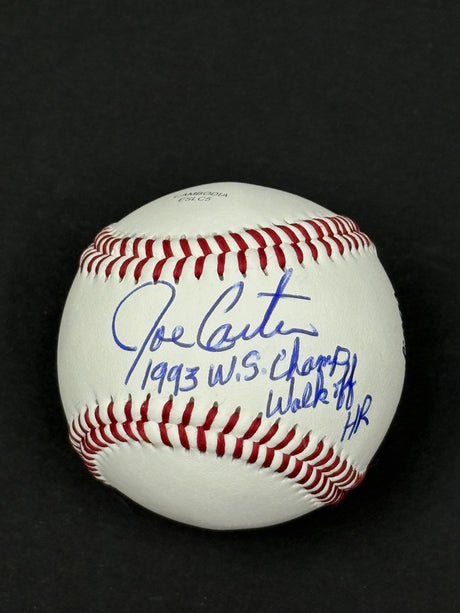 Joe Carter Signed Toronto Blue Jays Rawlings RTD1 Replica Baseball Inscribed "1993 W.S Champ Walk Off HR" - AUCTION
