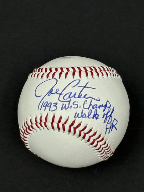 Joe Carter Signed Toronto Blue Jays Rawlings RTD1 Replica Baseball Inscribed "1993 W.S Champ Walk Off HR" - AUCTION