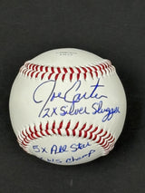 Joe Carter Signed Toronto Blue Jays Rawlings RTD1 Replica Baseball Inscribed "2x Silver Slugger, 5x All Star, 2x W.S Champ" - AUCTION