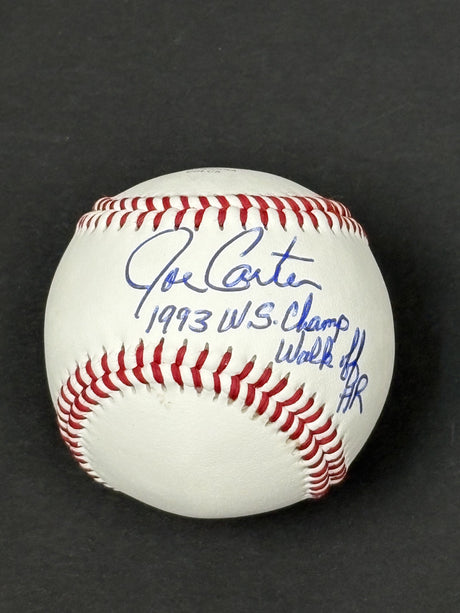 Joe Carter Signed Toronto Blue Jays Rawlings RTD1 Replica Baseball Inscribed "1993 W.S Champ Walk Off HR" - AUCTION