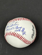 Joe Carter Signed Toronto Blue Jays Rawlings RTD1 Replica Baseball Inscribed "1993 W.S Champ Walk Off HR" - AUCTION