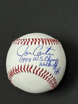 Joe Carter Signed Toronto Blue Jays Rawlings RTD1 Replica Baseball Inscribed "1993 W.S Champ Walk Off HR" - AUCTION