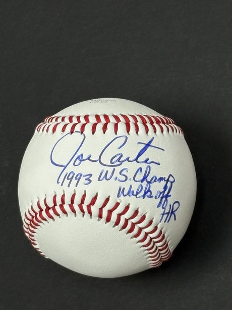 Joe Carter Signed Toronto Blue Jays Rawlings RTD1 Replica Baseball Inscribed "1993 W.S Champ Walk Off HR" - AUCTION