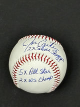 Joe Carter Signed Toronto Blue Jays Rawlings RTD1 Replica Baseball Inscribed "2x Silver Slugger, 5x All Star, 2x W.S Champ" - AUCTION