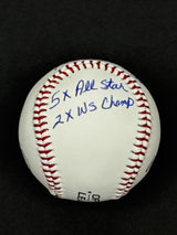 Joe Carter Signed Toronto Blue Jays Rawlings RTD1 Replica Baseball Inscribed "2x Silver Slugger, 5x All Star, 2x W.S Champ" - AUCTION