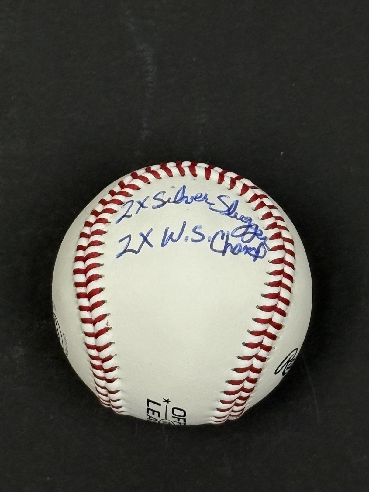Joe Carter Signed Toronto Blue Jays Rawlings RTD1 Replica Baseball Inscribed "2x Silver Slugger, 5x All Star, 2x W.S Champ" - AUCTION