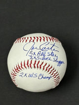 Joe Carter Signed Toronto Blue Jays Rawlings RTD1 Replica Baseball Inscribed "2x Silver Slugger, 5x All Star, 2x W.S Champ" - AUCTION