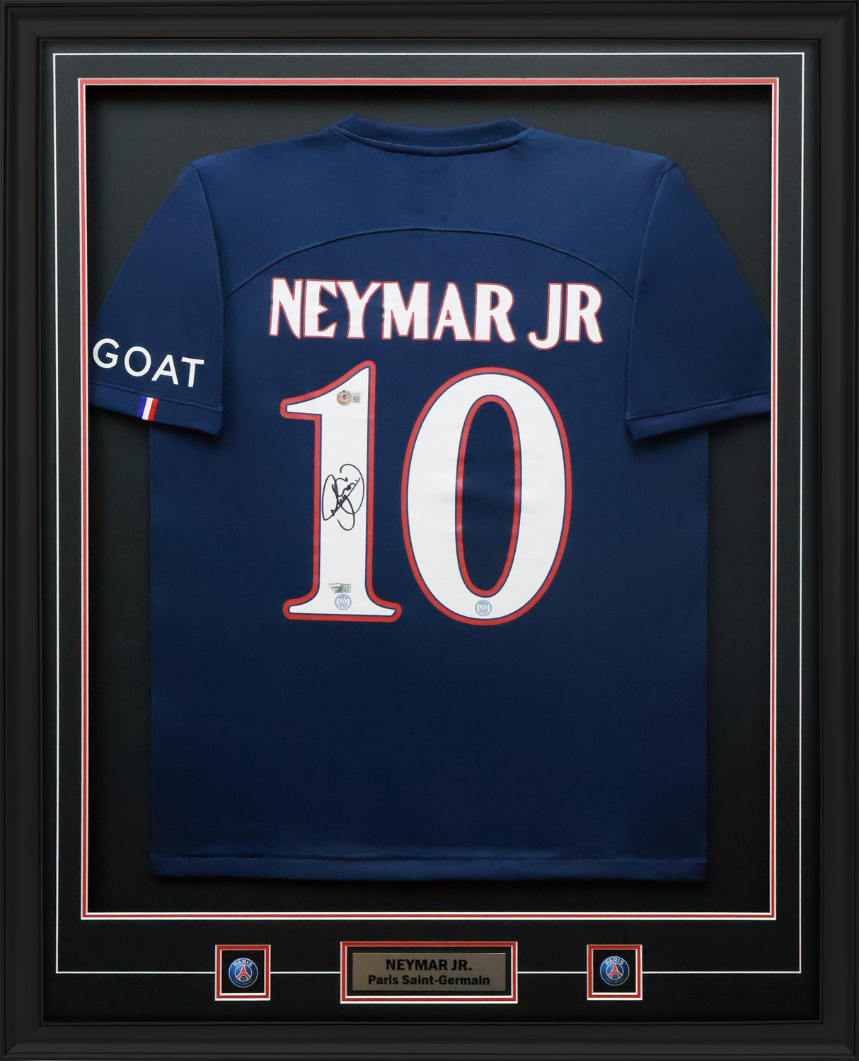 Neymar Jr. Signed Paris Saint-Germain F.C. Framed 34x42 Nike Authentic Jersey - AUCTION
