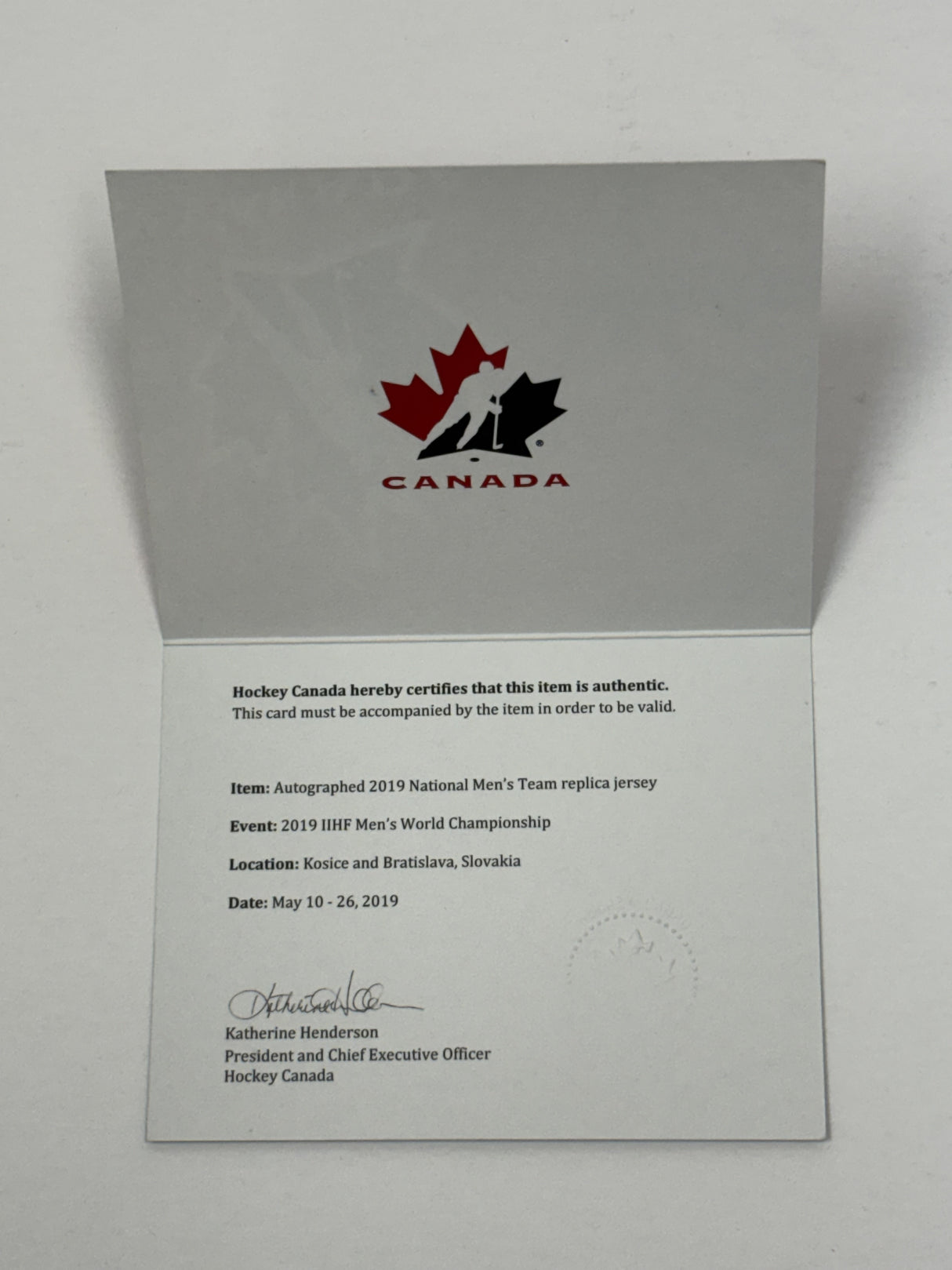 2019 IIHF Mens World Championship Team Canada Multi-Signed NIke Replica Jersey - AUCTION