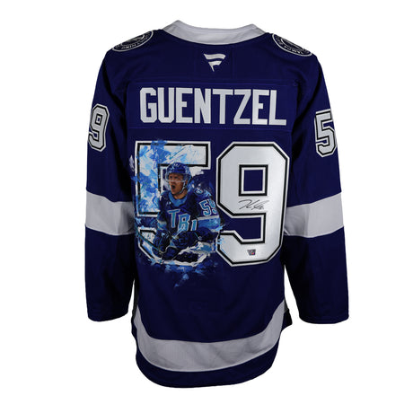 Jake Guentzel Signed Tampa Bay Lightning Home Fanatics Premium Art Design Jersey - AUCTION