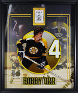 Bobby Orr Signed Boston Bruins Photoglass Framed 22x26 Card - AUCTION