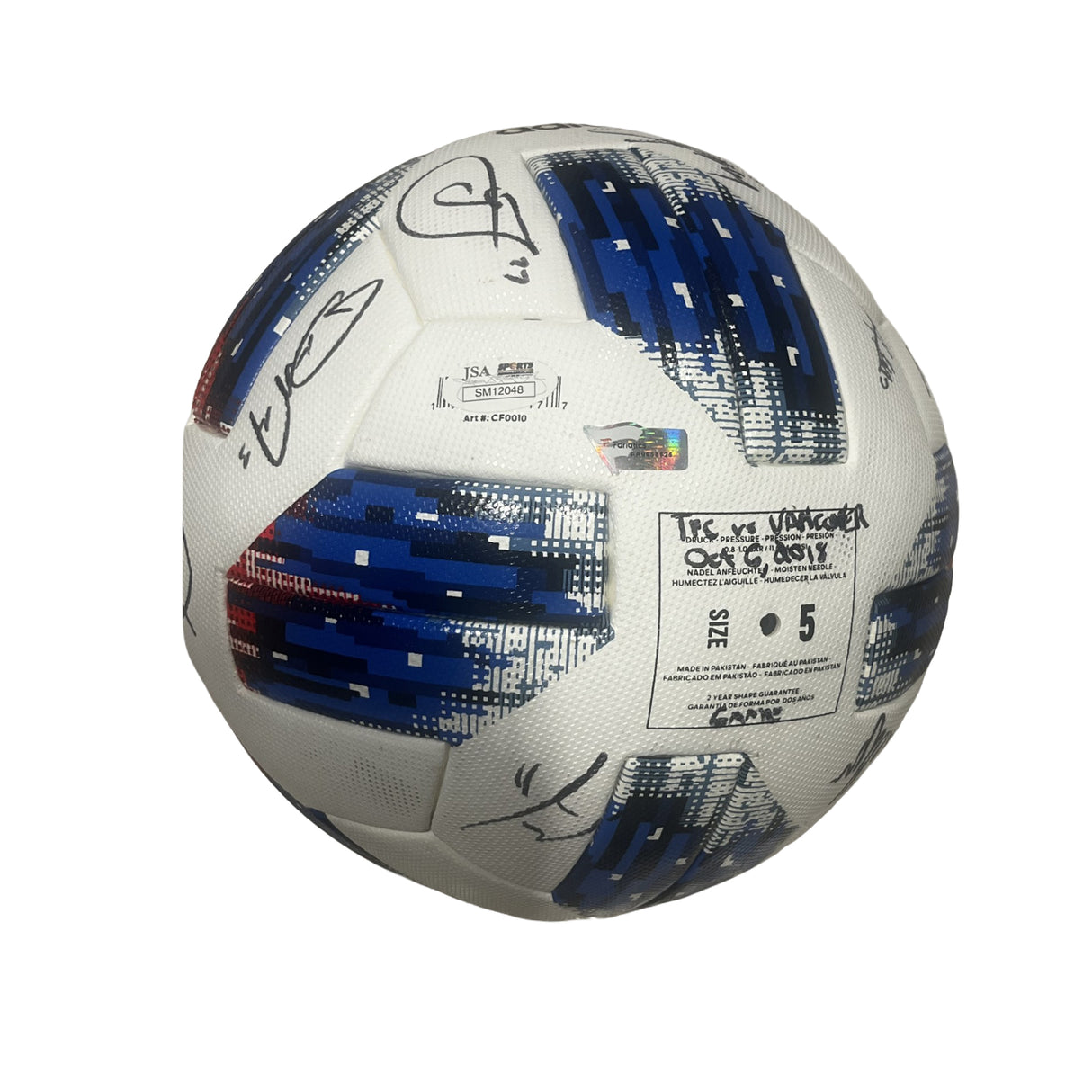Toronto FC Game Used and 2018 Team Signed Adidas FIFA Quality Pro Size 5 Ball TFC vs Vancouver October 6th, 2018 - AUCTION