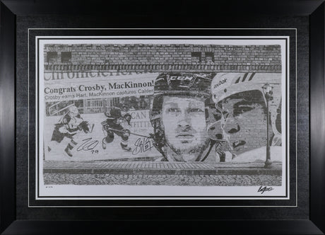 Sidney Crosby and Nathan MacKinnon Dual-Signed Framed 43x31 Robb Scott Art Print (Limited Edition AP 3/15) - AUCTION