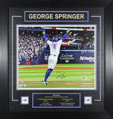 George Springer Signed Toronto Blue Jays Framed 16x20 2025 ALCS Game 7 Game-Winning Home Run Photo - AUCTION