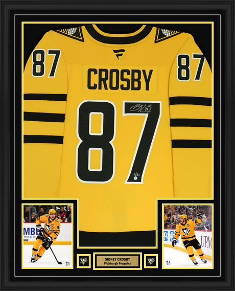 Sidney Crosby Signed Framed 34x42 Pittsburgh Penguins 2025 Alternate Fanatics Premium Jersey (Limited Edition 7 of 87) - AUCTION