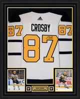 Sidney Crosby Signed Framed 34x42 Pittsburgh Penguins Cream 2023 Winter Classic Adidas Authentic Jersey (Limited Edition 6 of 87) - AUCTION