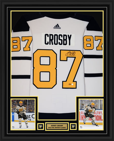 Sidney Crosby Signed Framed 34x42 Pittsburgh Penguins Cream 2023 Winter Classic Adidas Authentic Jersey (Limited Edition 6 of 87) - AUCTION