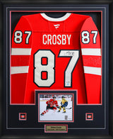 Sidney Crosby Signed Framed 34x42 Four Nations Tournament Canada Fanatics On-Ice Model Jersey (Player Proof Edition 4 of 8) - AUCTION