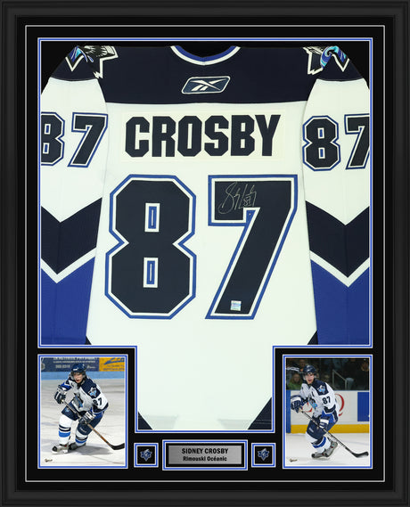 Sidney Crosby Signed Framed 34x42 Rimouski Oceanic 2004-2005 Reebok Vintage Replica Jersey (Vintage Autograph) - AUCTION