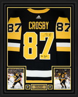 Sidney Crosby Signed Framed 34x42 Pittsburgh Penguins Adidas Authentic Jersey Insc "500 Goals" - AUCTION