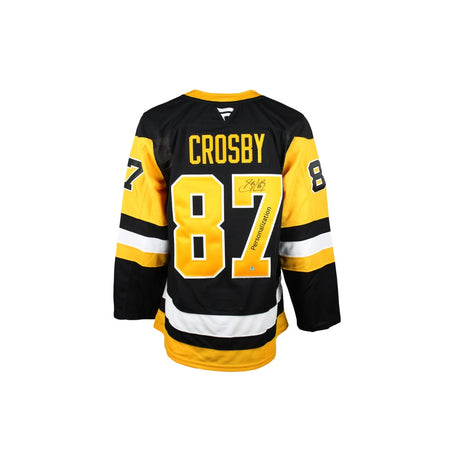 (PERSONALIZED) Sidney Crosby Signed Jersey Pittsburgh Penguins Black Fanatics Premium - AUCTION