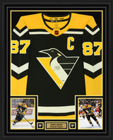 Sidney Crosby Front-Signed Framed 34x42 Pittsburgh Penguins 2022 Reverse Retro Adidas Authentic Jersey (Limited Edition 8 of 87) - AUCTION