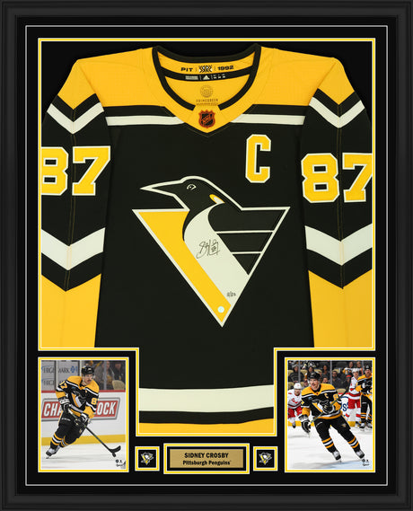 Sidney Crosby Front-Signed Framed 34x42 Pittsburgh Penguins 2022 Reverse Retro Adidas Authentic Jersey (Limited Edition 8 of 87) - AUCTION