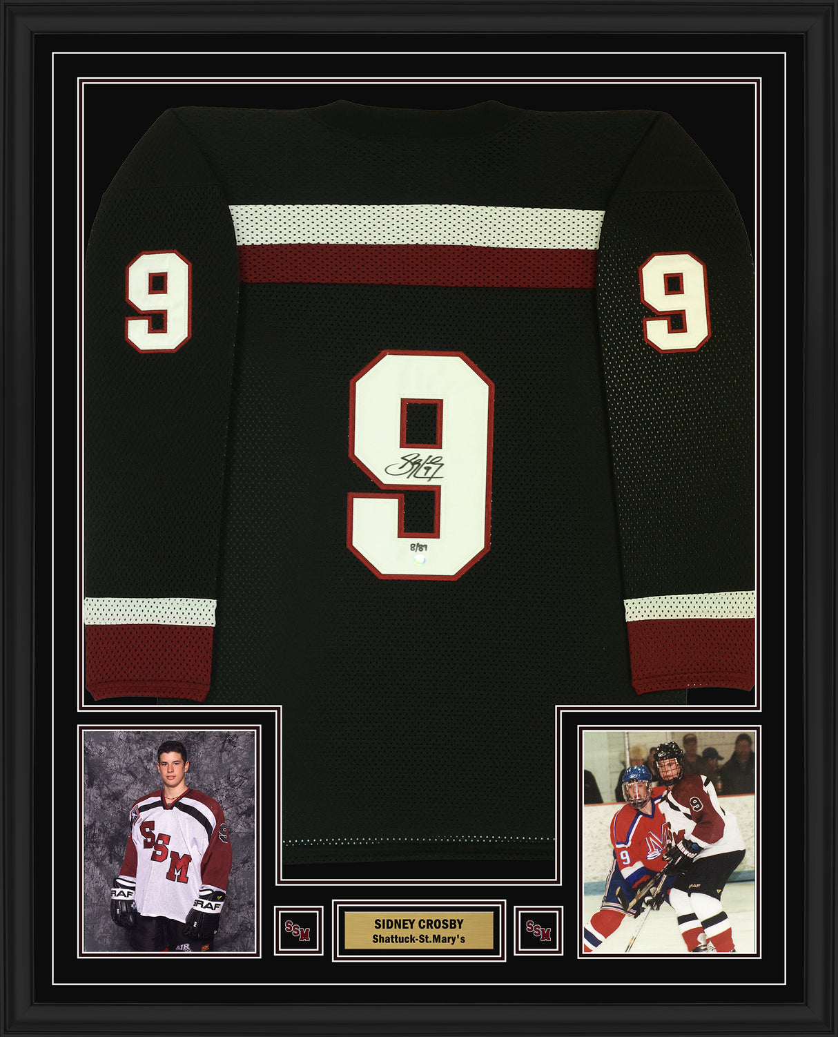 Sidney Crosby Signed Framed 34x42 Shattuck St Mary's Black Jersey (Limited Edition 8 of 87) - AUCTION