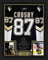 Sidney Crosby Signed Framed 34x42 Pittsburgh Penguins Reebok Pro Edge 2006-2007 Embroidered Home Jersey (Limited 3 of 87) - AUCTION