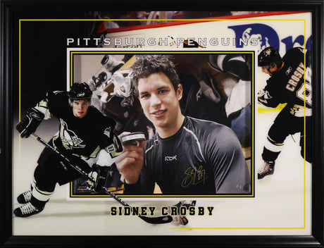 Sidney Crosby Signed Pittsburgh Penguins Framed 19x15 1st NHL Goal Photo - AUCTION