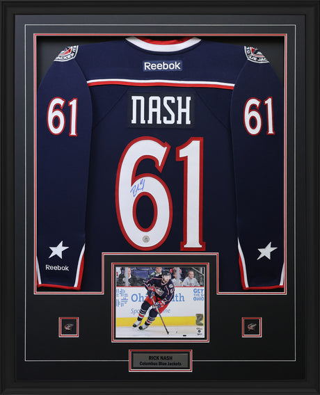 Rick Nash Signed Columbus Blue Jackets Framed 34x42 Reebok Vintage Jersey - AUCTION