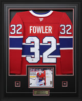 Jacob Fowler Signed Montreal Canadiens Framed 34x42 Home Fanatics Premium Jersey - AUCTION