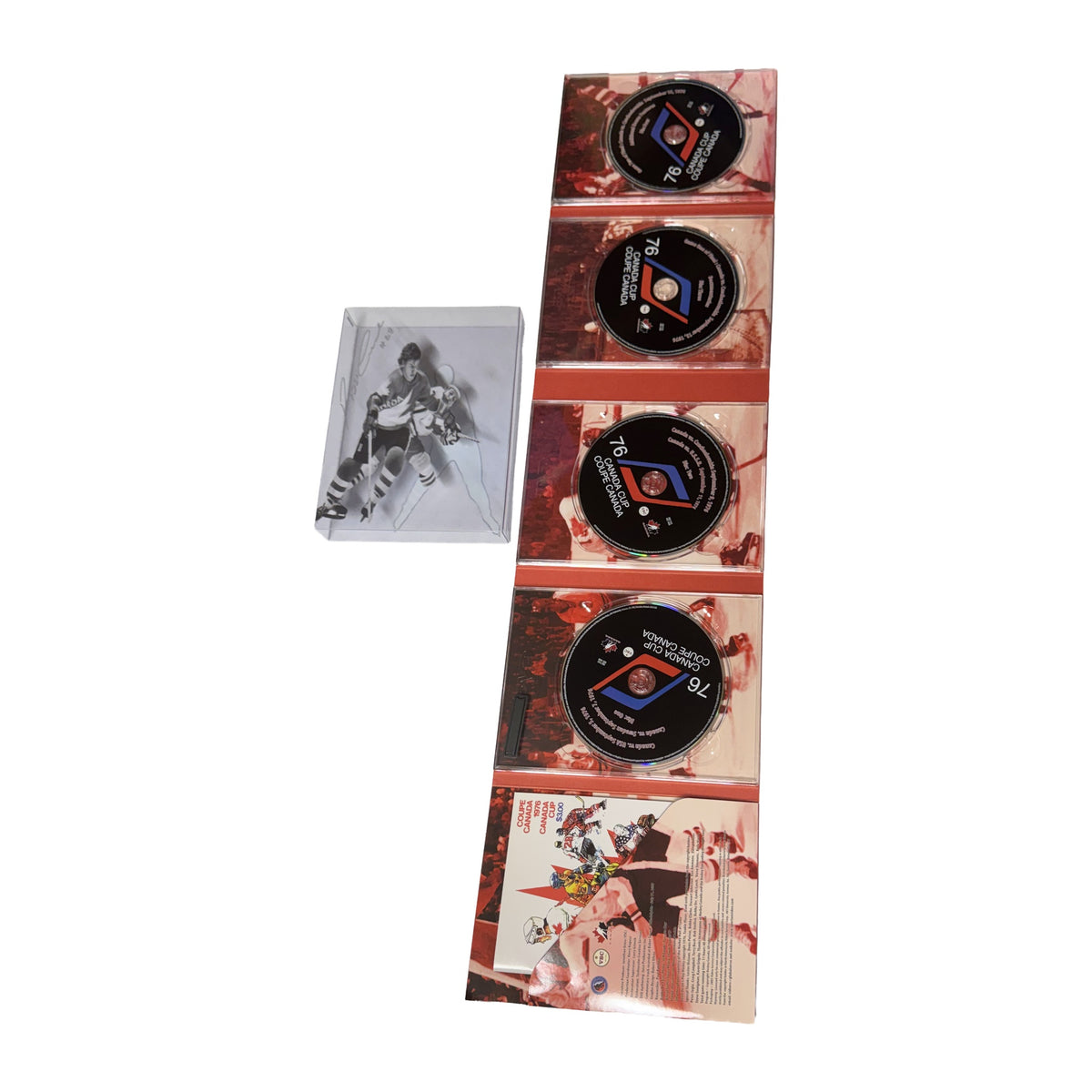 1976 Canada Cup Signed DVD Collection Bundle (8 signatures: Bowman, Sittler, Hull, Potvin, Leach, Gare, Mahovlich, Watson) - AUCTION