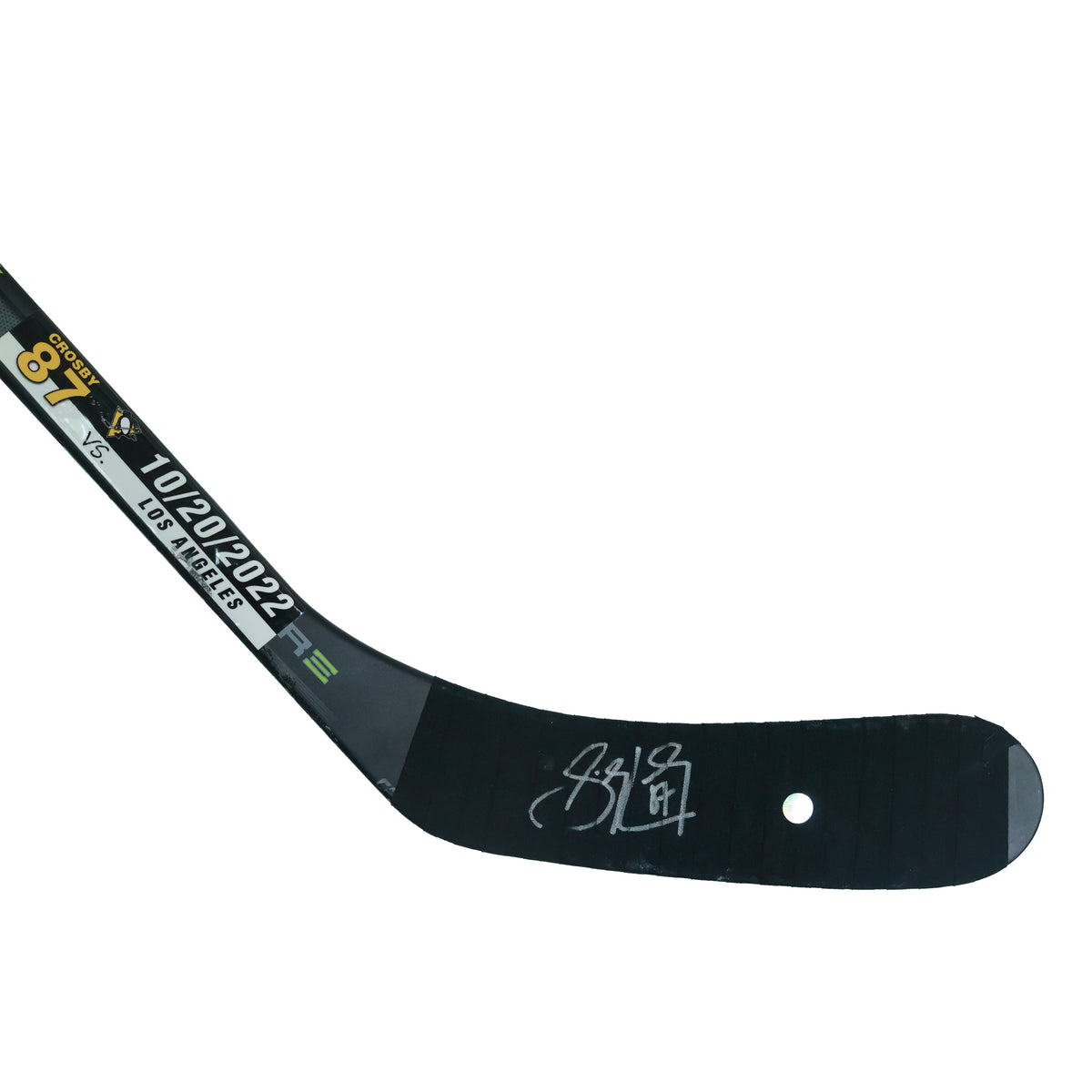 Sidney Crosby Signed Game Used Stick vs Los Angeles Kings (10/20/22) Photomatched by Pittsburgh Chronicles (ST-143) - AUCTION