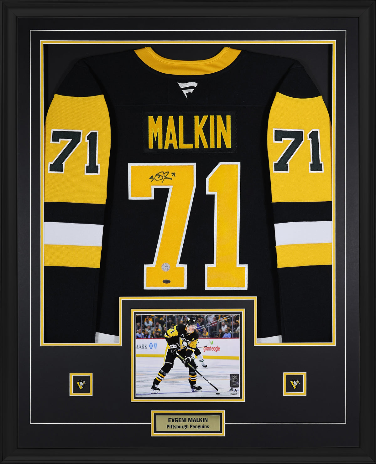 Evgeni Malkin Signed Pittsburgh Penguins Framed 34x42 Home Fanatics Premium Jersey - AUCTION