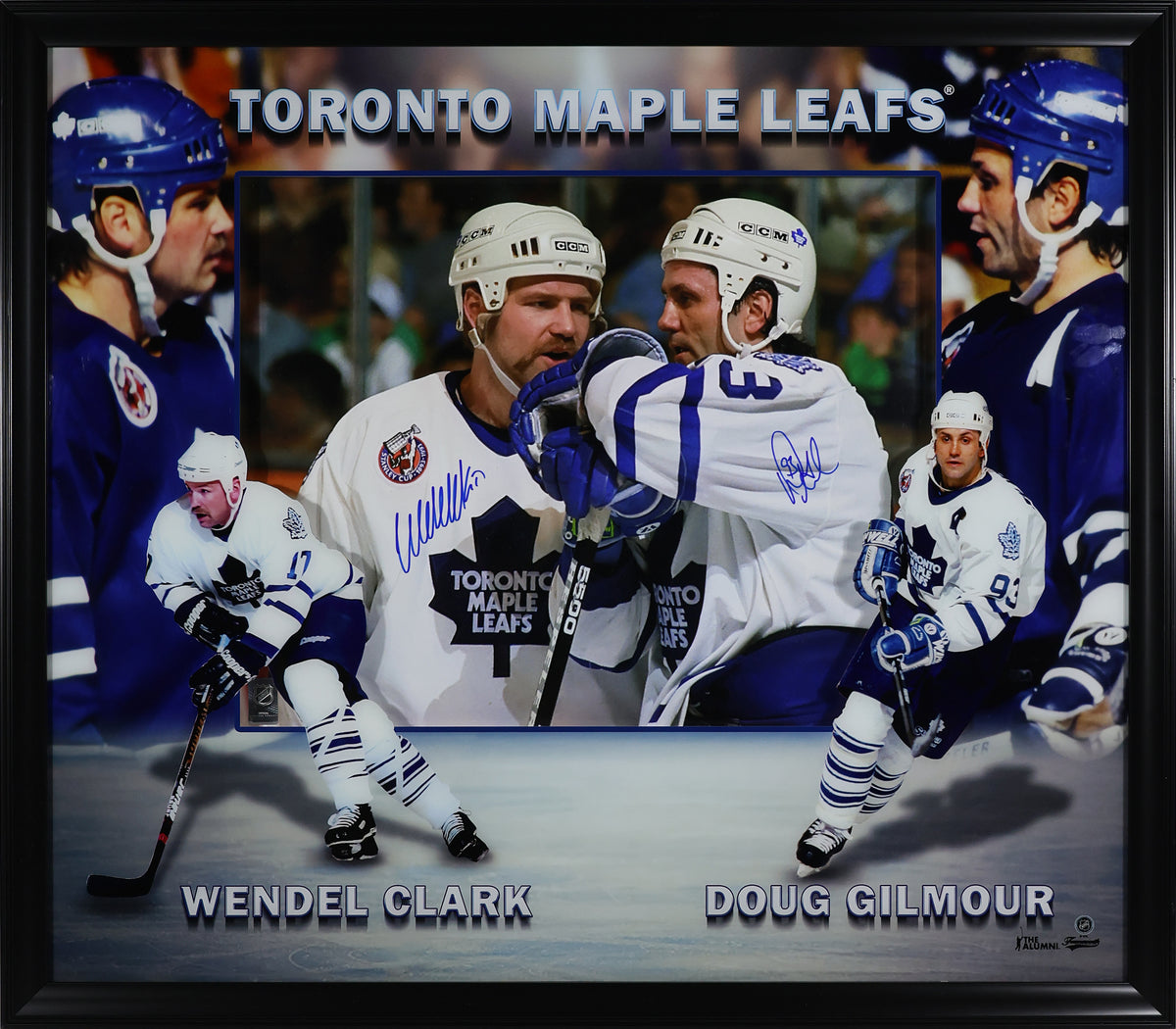 Wendel Clark and Doug Gilmour Signed Toronto Maple Leafs Framed 19x15 Photo - AUCTION