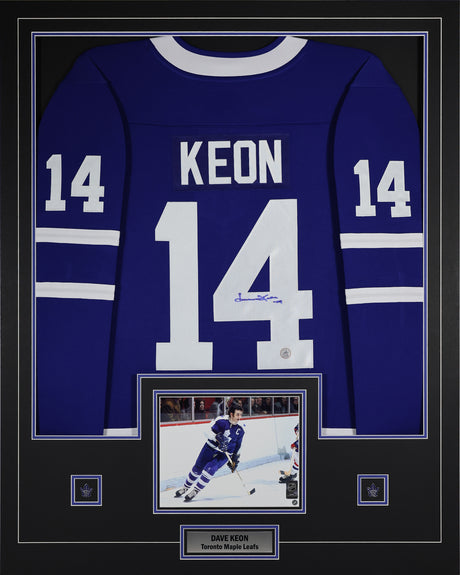 Dave Keon Signed Toronto Maple Leafs Framed 34x42 Fanatics Throwback Jersey - AUCTION