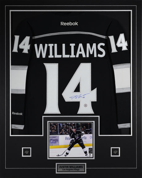 Justin Williams Signed Los Angeles Kings Framed 34x42 2014 Stanley Cup Reebok Jersey - AUCTION