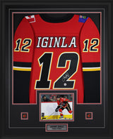 Jarome Iginla Signed Calgary Flames Framed 34x42 Home Fanatics Breakaway Jersey - AUCTION