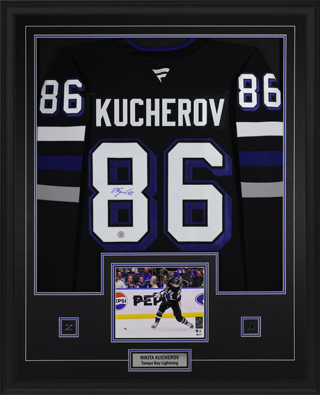 Nikita Kucherov Signed Tampa Bay Lightning Framed 34x42 Alternate Fanatics Premium Jersey - AUCTION