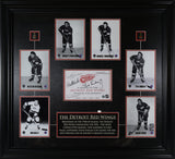 Gordie Howe, Ted Lindsay, Marcel Pronovost, Marty Pavelich, Alex Delvecchio, Red Kelly Signed Detroit Red Wings Framed Stanley Cup Dynasty Photo Collage - AUCTION