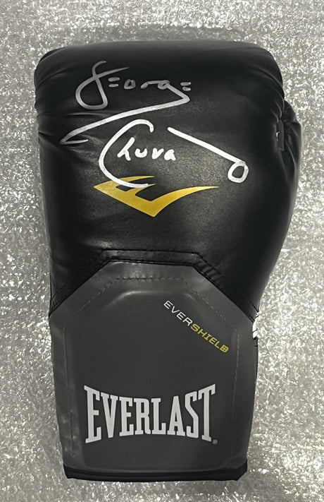 George Chuvalo Signed Black Everlast Boxing Glove - AUCTION